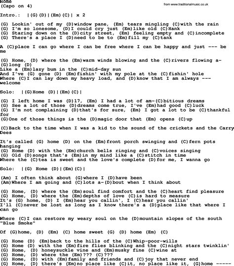 home song lyrics.